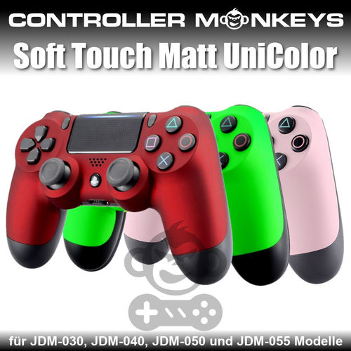 PS4 Oberschale für JDM-030, JDM-040, JDM-050 und JDM-055 Controller - Soft Touch Matt Unicolor